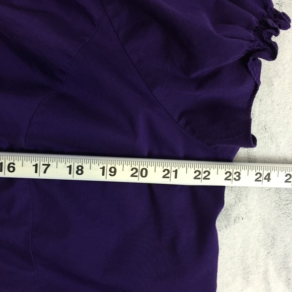 Jessica Button Up Blouse Size 18W Ruffles Purple Shaped Front - Picture 6 of 11